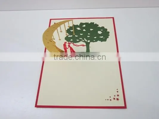 Bride and Groom on the Moon 3d Greeting Card photo-3