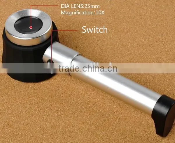 8011 10X Magnifier Loupe,Handheld LED Optical Magnifying Glass photo-4