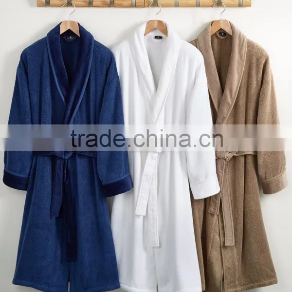 100% Polyester Purple Coral Fleece Microfiber Bathrobe for Wholesale photo-4