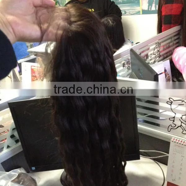 18inch Brazilian Virgin Hair Natural Color Full Lace Wig Virgin Brazilian Hair Lace Wig photo-5