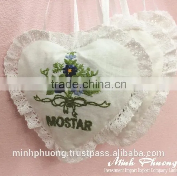 100% Cotton Cloths Bag With Flower Embroidery Air Freshing Powder Sachet photo-4