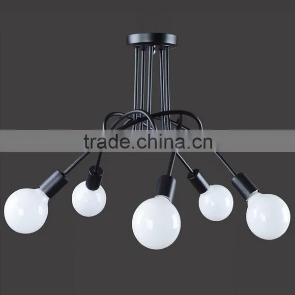 CE RoSH Indoor Iron Black or White or Red Chandelier Ceiling Lamp GX-5109-3 photo-2