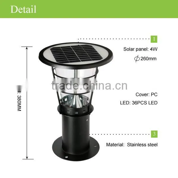 JR-2602 Rechargeable Stainless Steel Solar Garden Light Solar Wall Light photo-2