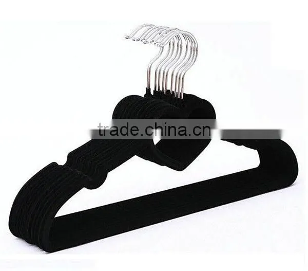Non Slip Flocked Velvet Heart Coat Clothes Garment Hangers photo-2