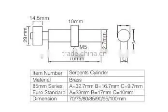 Popular Brass Euro Profile Cylinder Lock photo-2