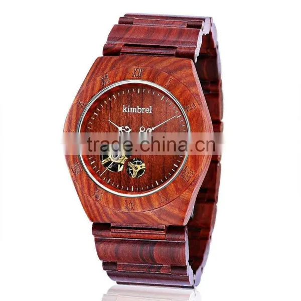 100% Healthy Hot Sale Handcrafted Wooden Watches With Band Custom Logo Digital Design Your Own Wood Watch photo-3