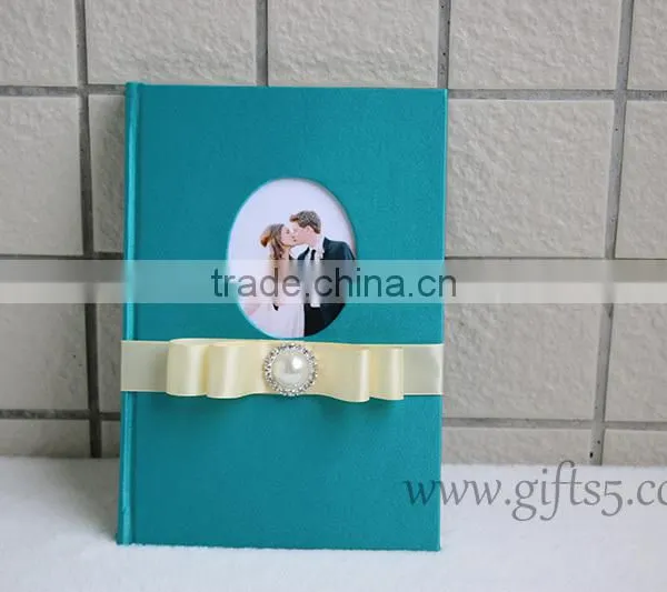 Unique Wedding Guest Book With Ribbon Bow photo-3