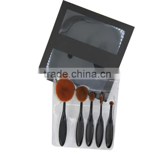 5pcs New Arrival Oval Brushes Black Color Oval Makeup Brush Set Toothbrush Set photo-6