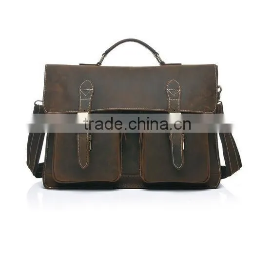 Crazy Horse Genuine Leather men messenger bags leather vintage briefcases mens men genuine leather briefcase