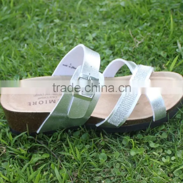 2015 Summer Leather Buckle Cork Outsole Ladies Comfortable Sandal photo-3