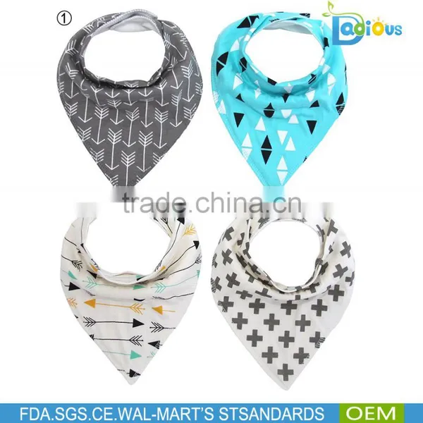 Stylish White and Black Baby Boys Bibs 100% Cotton Baby Bandana Bibs photo-4