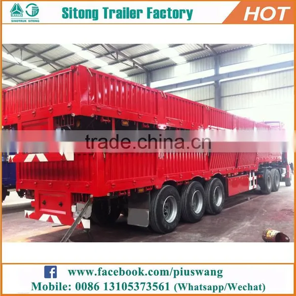 Sitong Cargo Trailer Supplies High Wall 50 Tons Side Panel Tri-alxe Side Wall Semi Trailer photo-5
