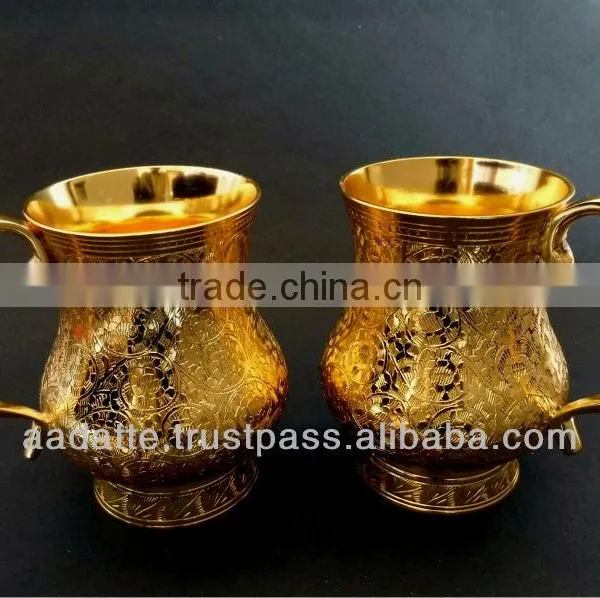 Gold Plated Gift Item Beautiful Kitchen Accessory Gold Plated Beer Mugs photo-2