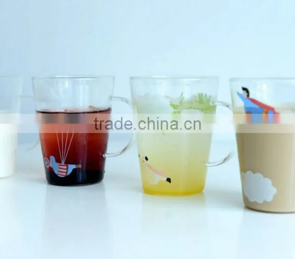 Coffee Glass Mug With Handle Tea Glass Mug With Printing photo-2