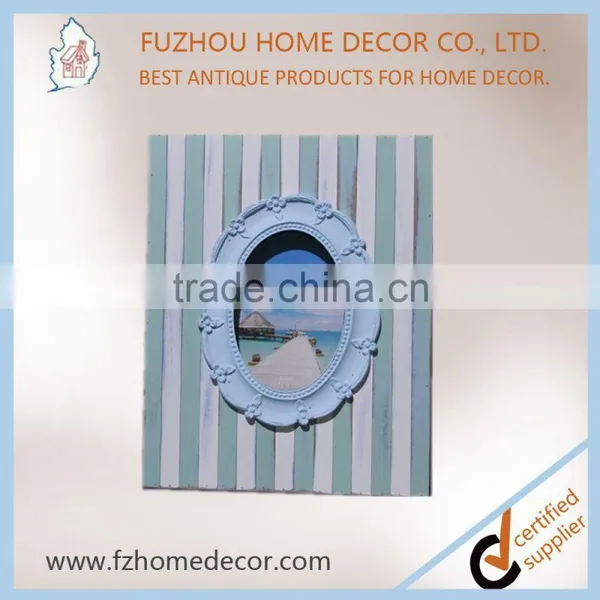 2017 Fashion Antique Wood Stripe Photo Frame With Resin Decoration for Home or Gift photo-5