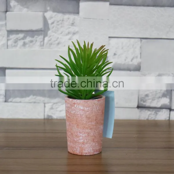 Potted Plastic Mini Succulent Cactus Plant photo-3