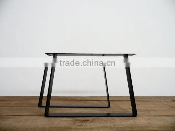 16 Inch Iron Black Powder Coated Trapezoid End Table Metal Leg photo-4