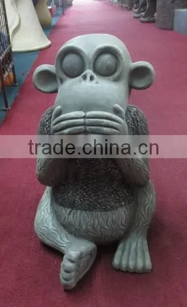 Home & Garden Decor Fiberglass Clay Monkey Sculpture Set photo-5