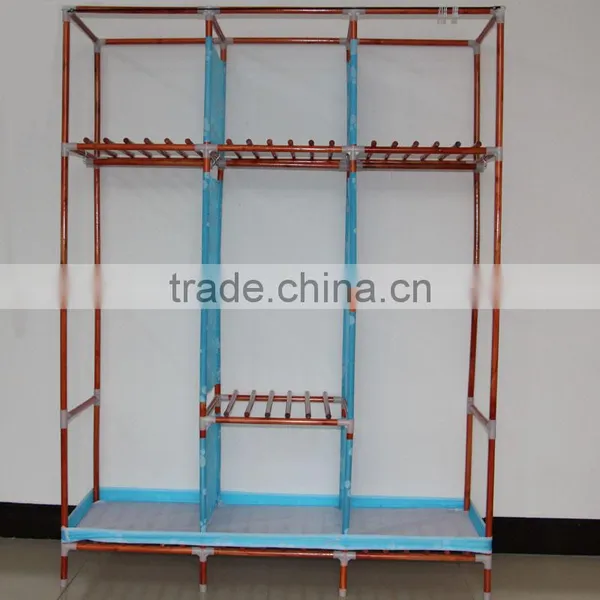 Huge Size With Side Pockets Non-woven Fabric Portable Folding Wardrobe photo-4