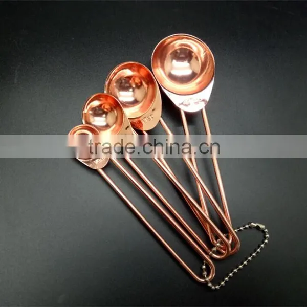 Stainless Steel Measuring Spoon Set of 4pcs - Golden photo-2