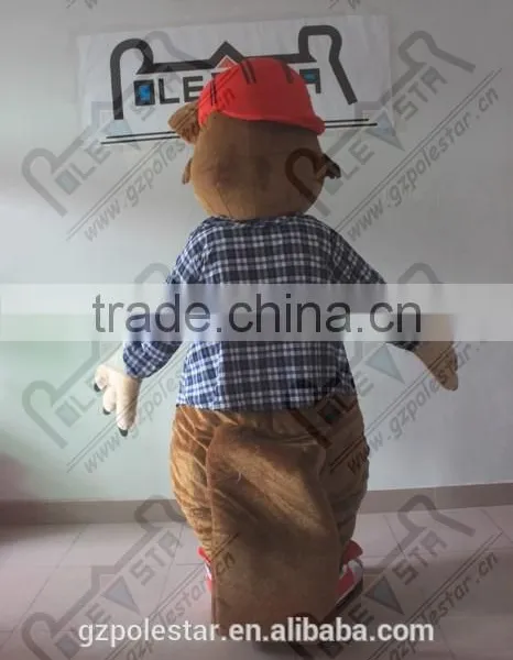 Cartoon Red Hat Squirrel Mascot Costume Leisure Style Squirrel Costumes photo-5