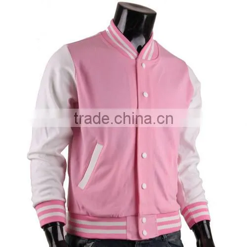 Cheap Custom Pink Varsity Jackets, Wholesale Satin Baseball Jackets, Hooded Jackets Made in China photo-3