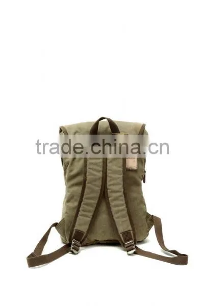 Unisex,Vintage Casual Cotton Canvas Leather Backpack Rucksack Bookbag ,Lagtop Bag Computer Bag For Men & Women photo-3