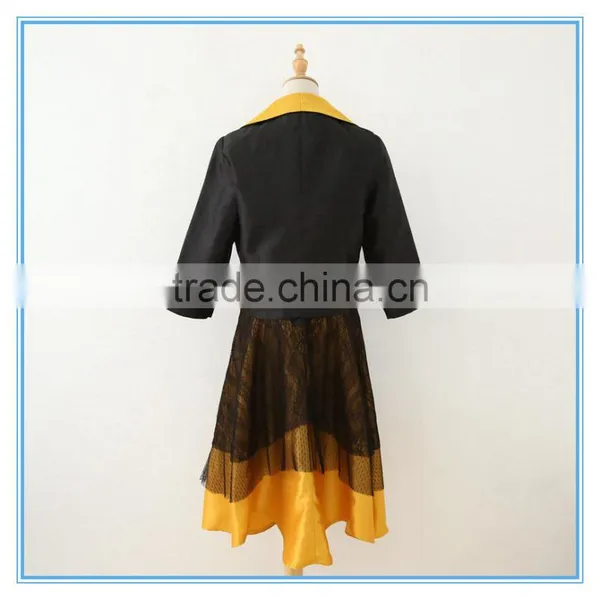 High Quality Lace Stitching Contrast Color Neck Collar Design Of Ladies Suits photo-3