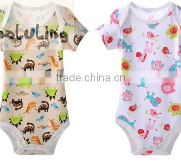 2015 Top Fashion Unisex 100% Cotton Wholesale Baby Bodysuits Newborn Baby Clothing ,Infant Rompers photo-2