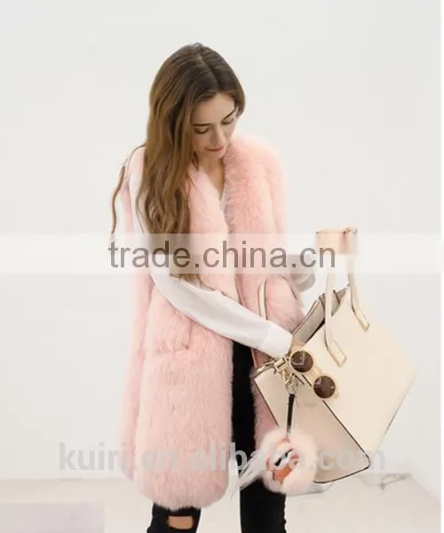2017 New Faux Fox Fur Vest Coat Sleeveless Thick Warm Solid Regular Fashion Fur Vest For Female Winter Waistcoat Fpc- 466 photo-6