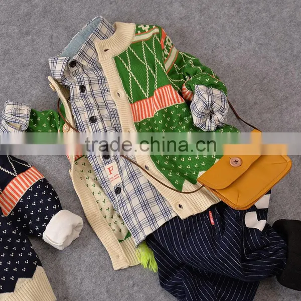 S15308A Fashion Hooded Designs Winter Cardigan Baby Boy Sweater photo-3