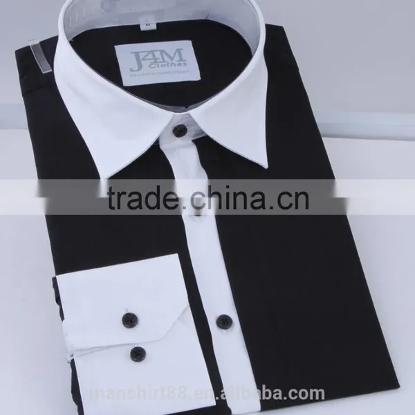 Long Sleeve New Design Solid Color Mens Plain Dress Shirts 2017 photo-2