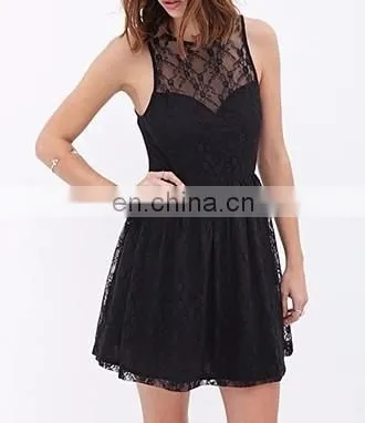 Lace Beautiful Sleeveless Elegant Dress photo-3