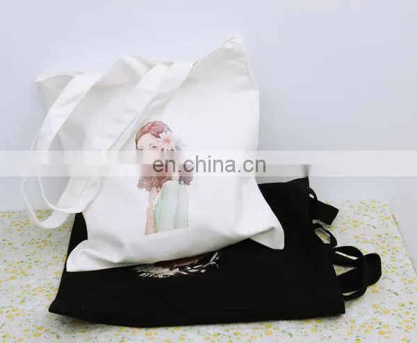 Wholesale UK Women Popular White Black Canvas Tote Bag photo-5