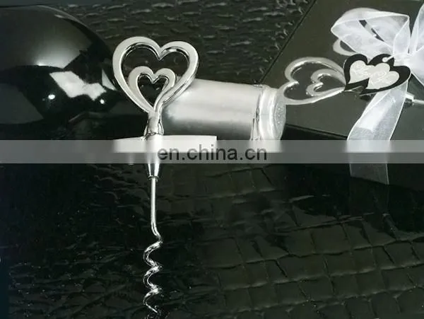 Two Hearts Chrome Wine Opener Favors