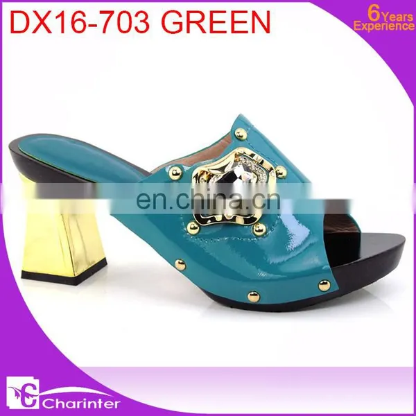 African Ladies Slipper Square Heel Ladies Shoes Wholesale Italian Ladies Hsoes photo-4