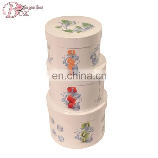 Fruit Pattern Cute Paper Storage Box Round Gift Box photo-2
