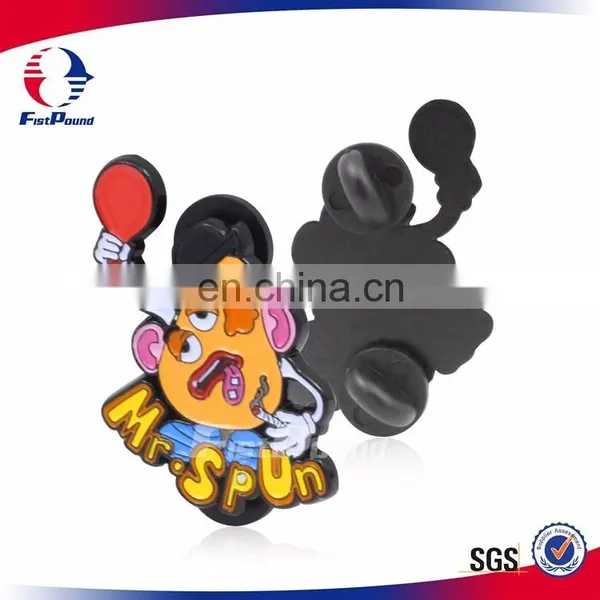 Baseball Player Off-Set Printing Lapel Pin With Spray Black photo-2