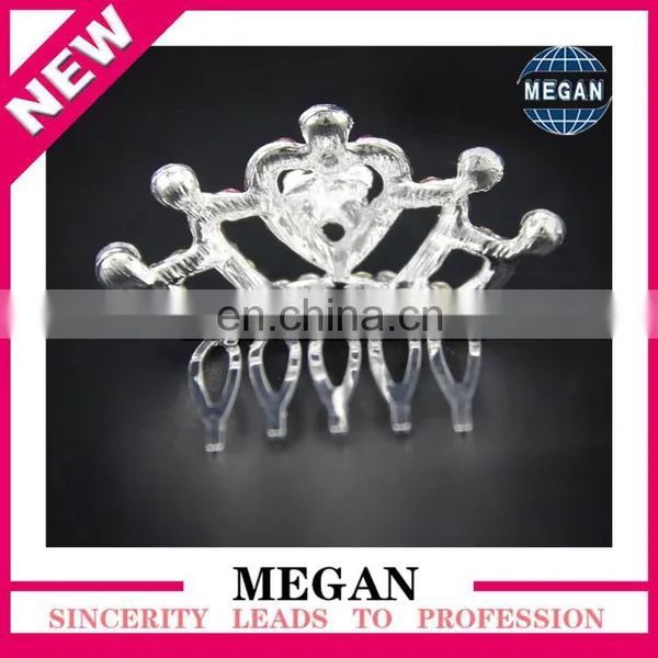 Fancy Rhinestone Mini Tiara Crown Hair Comb for Kids Birthday Gift photo-2