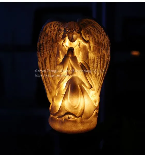European Style Retro Resin Solar Simulation Angel Garden to Insert Small Night Light Garden Crafts Place photo-3