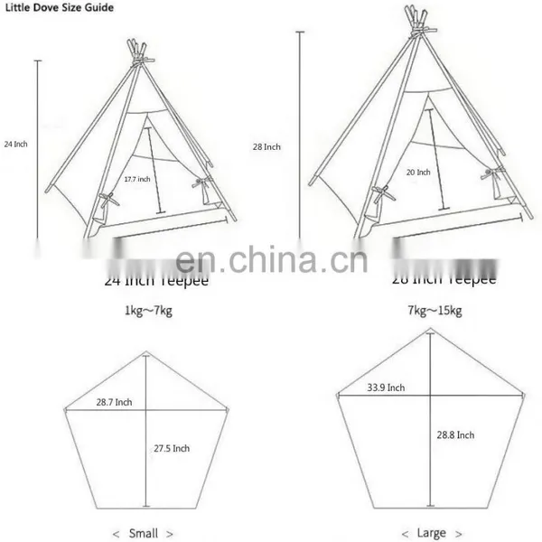 New Design Colorful Pet Teepee Tent Portable Dog House Washable Canvas Dog Tent photo-3