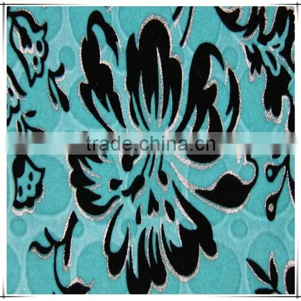 High Quality Cloth Fabric Flock On Flock With Silver For Sofa photo-2