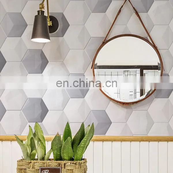 200x230 Nordic Hexagonal Brick Kitchen Bathroom Concave and Convex Geometric Tiles photo-2