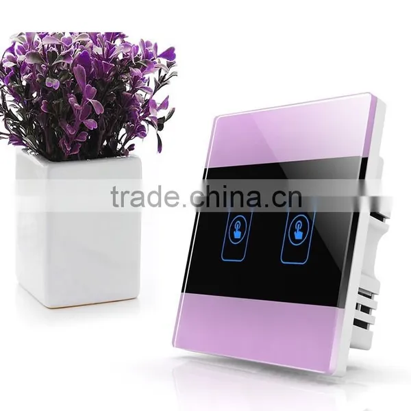 2016 Hot Sell 1Gang Crystal Glass Panel White Feather Touch Switch Smart Home Switch photo-4