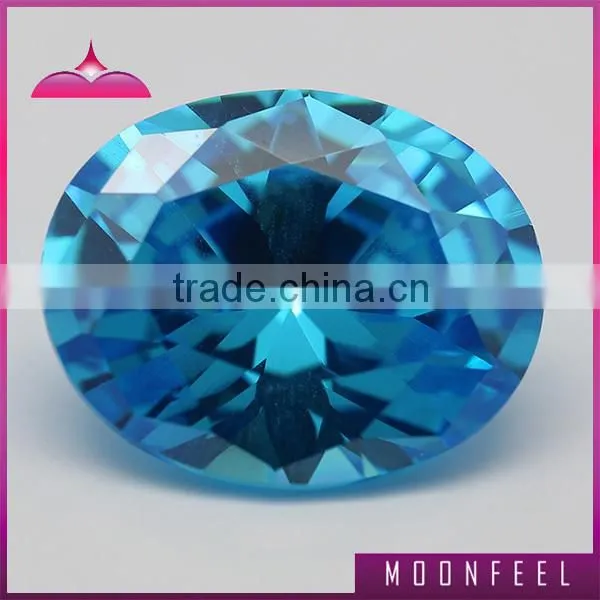 Synthetic Cubic Zirconia Oval Cut Swissblue Gemstone
