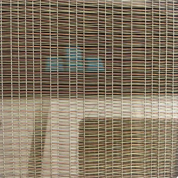 Decorative Laminated Glass Interlayer: Bronze-coated Copper Wire Mesh photo-3