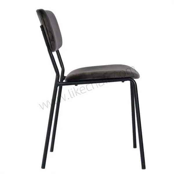Modern Velvet Metal Legs Apartment Entry Dining Chair With Household Backrest for Home Office and Home Bar photo-3