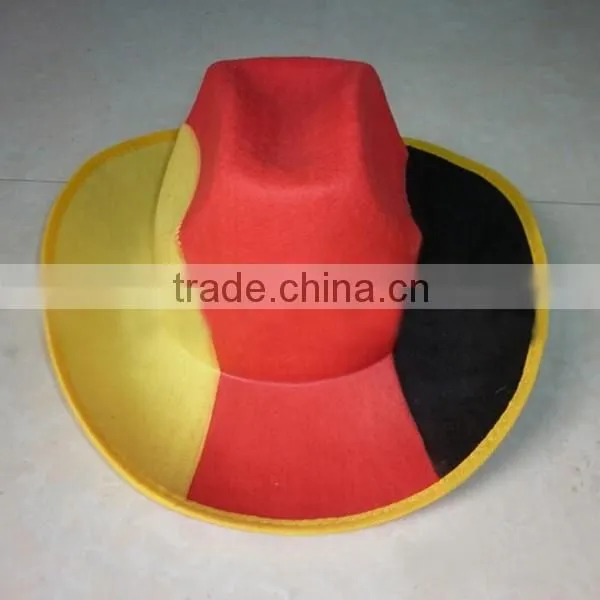 Factory Custom 100% Orange Wool Felt Black Western Cheap Felt Cowboy Hard Hat With Decoration photo-2