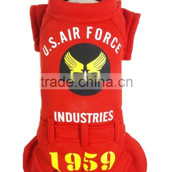 200 Pcs Sold in One Day Fit for Spring and Autumn USA Air Force Printed Red Dog Fleece Pet Clothes photo-3