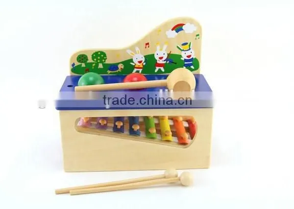 Wooden Educational Toys Kids Knock Toy With Musical Instruments
